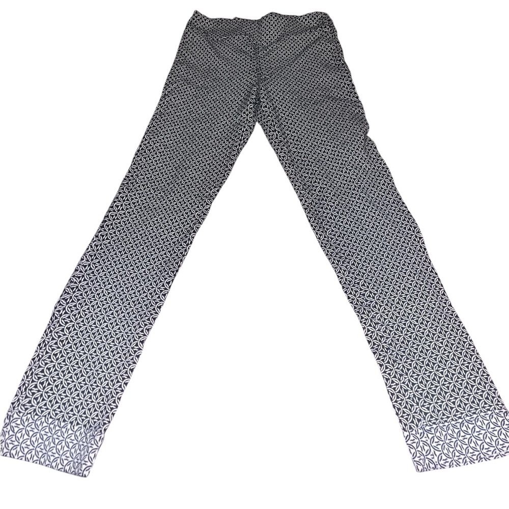 Margaret M Black and White Patterned Pants